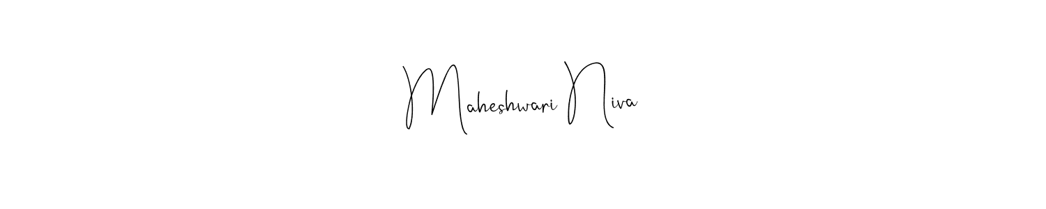 The best way (Andilay-7BmLP) to make a short signature is to pick only two or three words in your name. The name Maheshwari Niva include a total of six letters. For converting this name. Maheshwari Niva signature style 4 images and pictures png