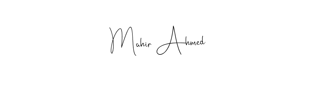 You should practise on your own different ways (Andilay-7BmLP) to write your name (Mahir Ahmed) in signature. don't let someone else do it for you. Mahir Ahmed signature style 4 images and pictures png