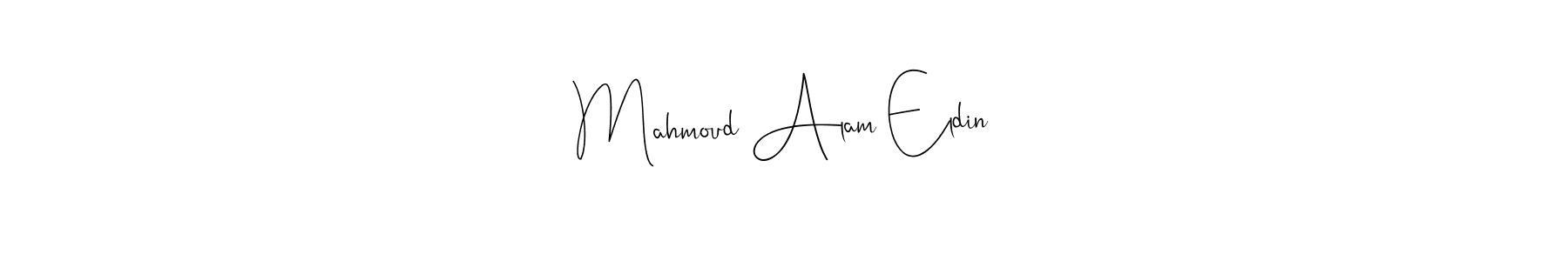 Make a short Mahmoud Alam Eldin signature style. Manage your documents anywhere anytime using Andilay-7BmLP. Create and add eSignatures, submit forms, share and send files easily. Mahmoud Alam Eldin signature style 4 images and pictures png