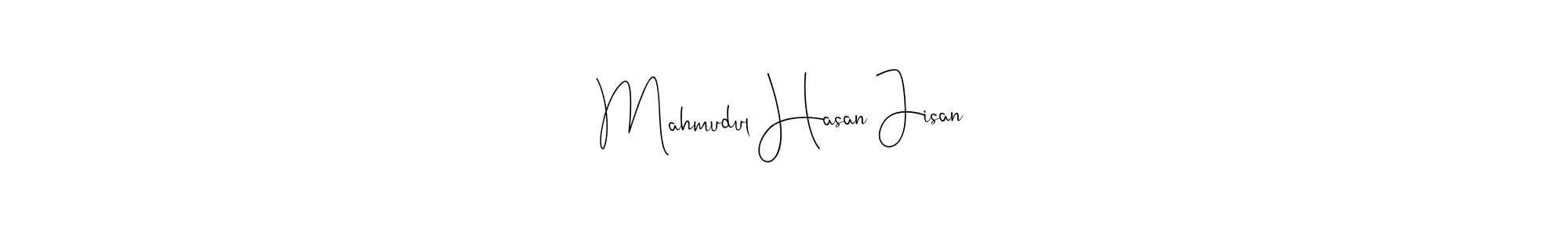 The best way (Andilay-7BmLP) to make a short signature is to pick only two or three words in your name. The name Mahmudul Hasan Jisan include a total of six letters. For converting this name. Mahmudul Hasan Jisan signature style 4 images and pictures png