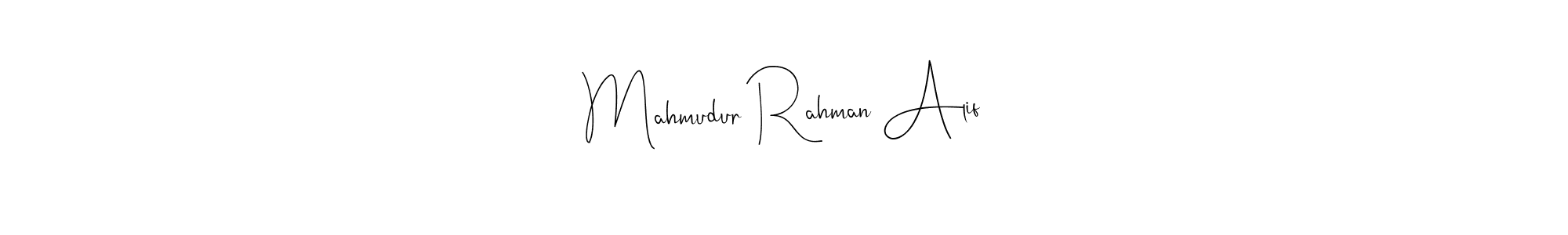 Also You can easily find your signature by using the search form. We will create Mahmudur Rahman Alif name handwritten signature images for you free of cost using Andilay-7BmLP sign style. Mahmudur Rahman Alif signature style 4 images and pictures png
