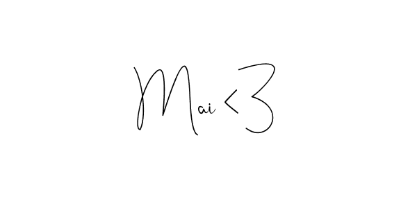 Use a signature maker to create a handwritten signature online. With this signature software, you can design (Andilay-7BmLP) your own signature for name Mai <3. Mai <3 signature style 4 images and pictures png