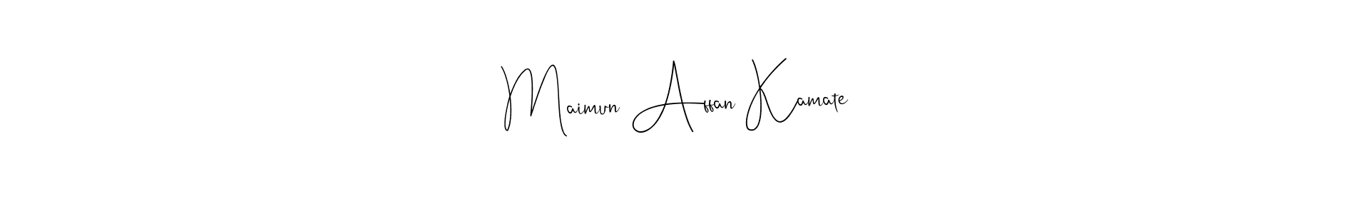 Also we have Maimun Affan Kamate name is the best signature style. Create professional handwritten signature collection using Andilay-7BmLP autograph style. Maimun Affan Kamate signature style 4 images and pictures png