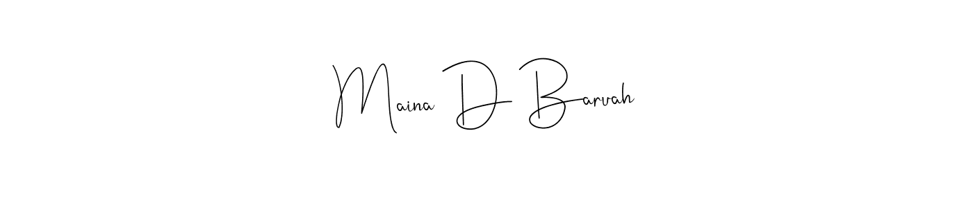 You should practise on your own different ways (Andilay-7BmLP) to write your name (Maina D Baruah) in signature. don't let someone else do it for you. Maina D Baruah signature style 4 images and pictures png