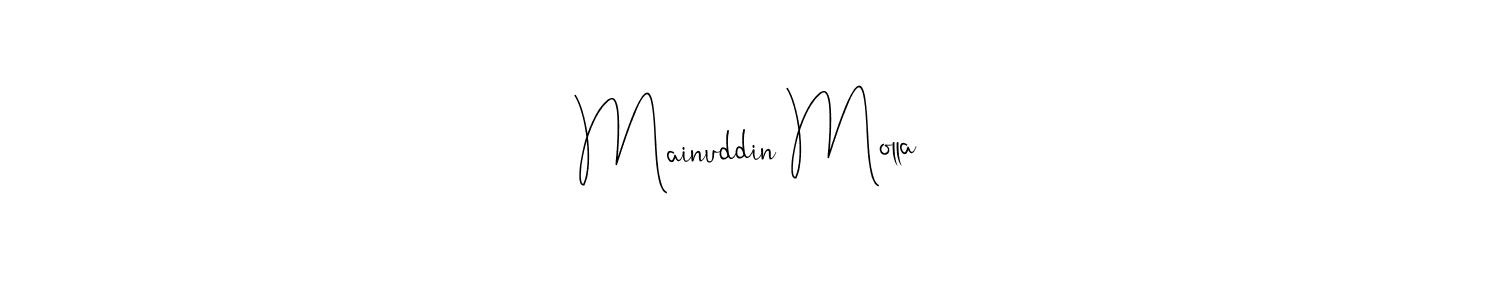 Use a signature maker to create a handwritten signature online. With this signature software, you can design (Andilay-7BmLP) your own signature for name Mainuddin Molla. Mainuddin Molla signature style 4 images and pictures png