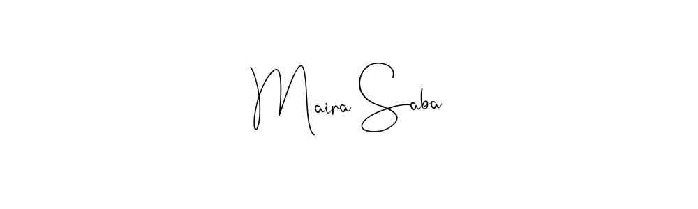 Andilay-7BmLP is a professional signature style that is perfect for those who want to add a touch of class to their signature. It is also a great choice for those who want to make their signature more unique. Get Maira Saba name to fancy signature for free. Maira Saba signature style 4 images and pictures png