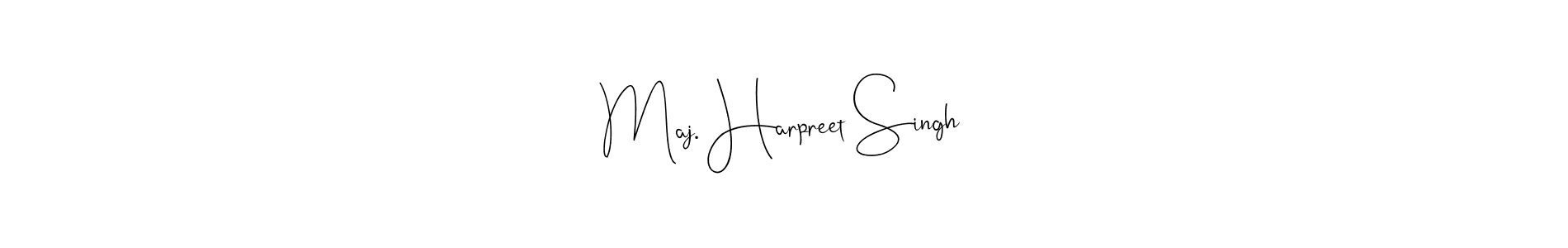 Also You can easily find your signature by using the search form. We will create Maj. Harpreet Singh name handwritten signature images for you free of cost using Andilay-7BmLP sign style. Maj. Harpreet Singh signature style 4 images and pictures png