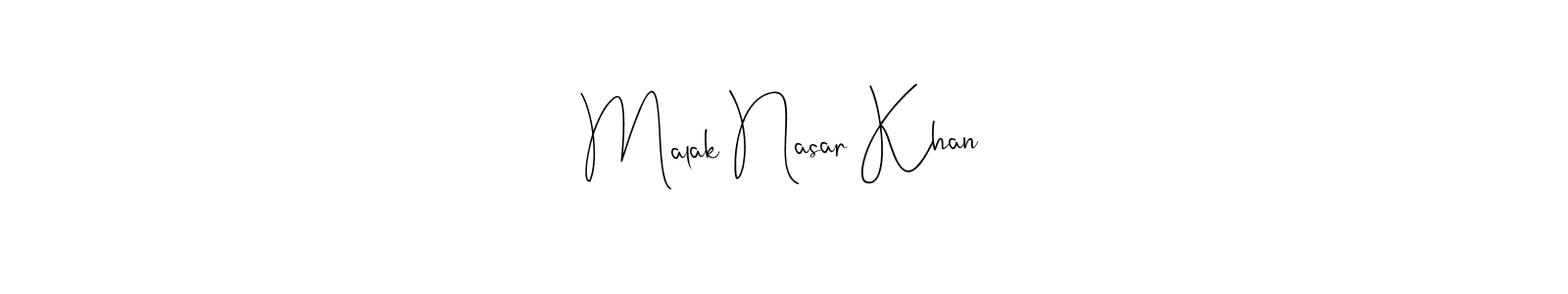 This is the best signature style for the Malak Nasar Khan name. Also you like these signature font (Andilay-7BmLP). Mix name signature. Malak Nasar Khan signature style 4 images and pictures png