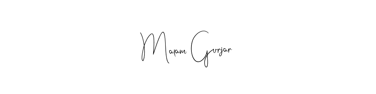 The best way (Andilay-7BmLP) to make a short signature is to pick only two or three words in your name. The name Malam Gurjar include a total of six letters. For converting this name. Malam Gurjar signature style 4 images and pictures png