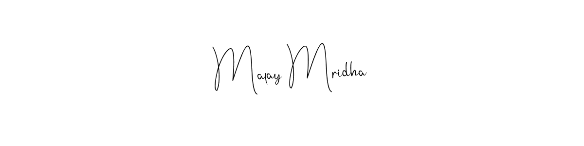 Use a signature maker to create a handwritten signature online. With this signature software, you can design (Andilay-7BmLP) your own signature for name Malay Mridha. Malay Mridha signature style 4 images and pictures png