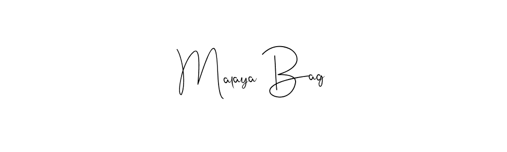 Design your own signature with our free online signature maker. With this signature software, you can create a handwritten (Andilay-7BmLP) signature for name Malaya Bag. Malaya Bag signature style 4 images and pictures png