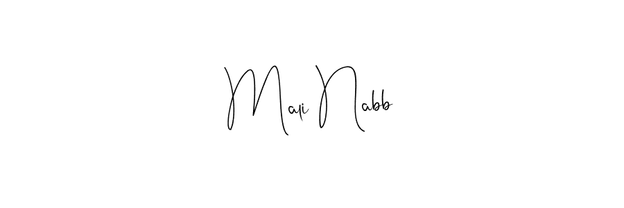 How to make Mali Nabb name signature. Use Andilay-7BmLP style for creating short signs online. This is the latest handwritten sign. Mali Nabb signature style 4 images and pictures png