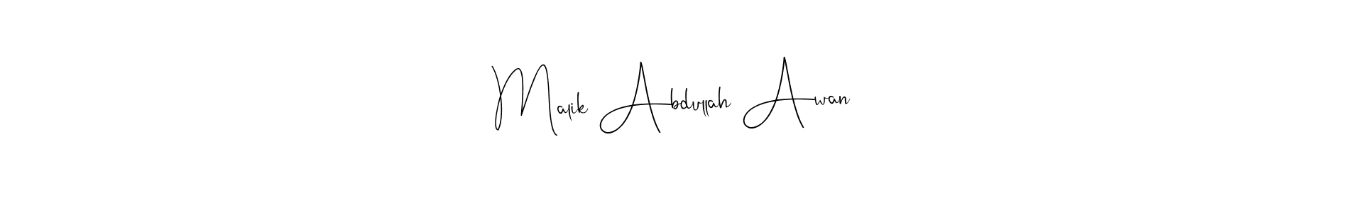 Design your own signature with our free online signature maker. With this signature software, you can create a handwritten (Andilay-7BmLP) signature for name Malik Abdullah Awan. Malik Abdullah Awan signature style 4 images and pictures png