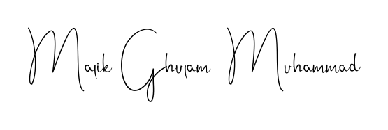 The Andilay-7BmLP signature style provides a bold statement for name Malik Ghulam  Muhammad. Designed for business owners, executives, and leaders. Malik Ghulam  Muhammad signature style 4 images and pictures png