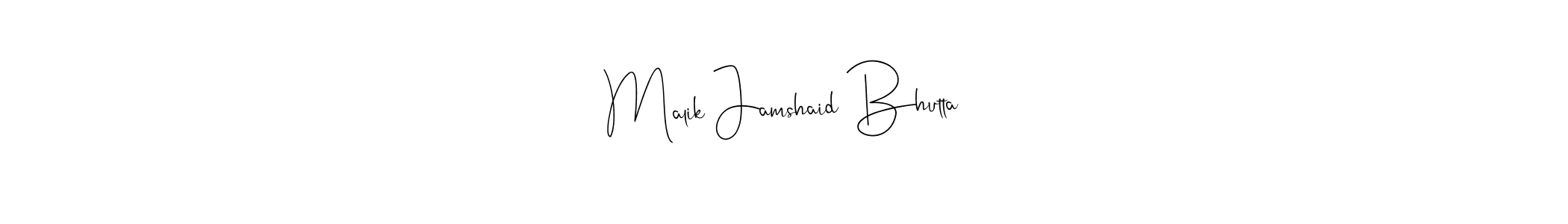 How to make Malik Jamshaid Bhutta name signature. Use Andilay-7BmLP style for creating short signs online. This is the latest handwritten sign. Malik Jamshaid Bhutta signature style 4 images and pictures png