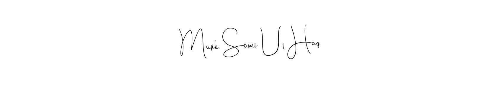 This is the best signature style for the Malik Sami Ul Haq name. Also you like these signature font (Andilay-7BmLP). Mix name signature. Malik Sami Ul Haq signature style 4 images and pictures png