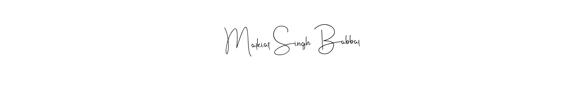 Design your own signature with our free online signature maker. With this signature software, you can create a handwritten (Andilay-7BmLP) signature for name Malkiat Singh Babbal. Malkiat Singh Babbal signature style 4 images and pictures png