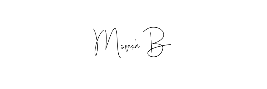 Andilay-7BmLP is a professional signature style that is perfect for those who want to add a touch of class to their signature. It is also a great choice for those who want to make their signature more unique. Get Mallesh B name to fancy signature for free. Mallesh B signature style 4 images and pictures png