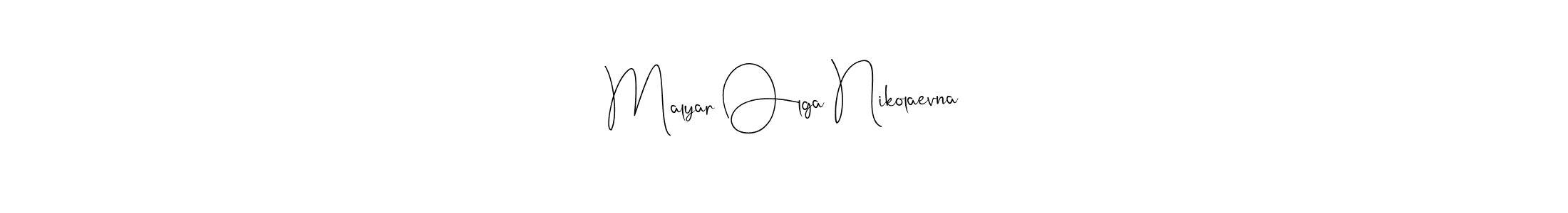Use a signature maker to create a handwritten signature online. With this signature software, you can design (Andilay-7BmLP) your own signature for name Malyar Olga Nikolaevna. Malyar Olga Nikolaevna signature style 4 images and pictures png