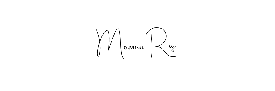 Design your own signature with our free online signature maker. With this signature software, you can create a handwritten (Andilay-7BmLP) signature for name Maman Raj. Maman Raj signature style 4 images and pictures png