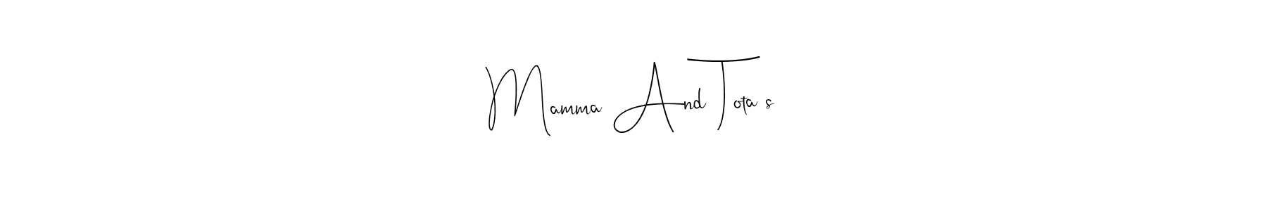 Check out images of Autograph of Mamma And Tota’s name. Actor Mamma And Tota’s Signature Style. Andilay-7BmLP is a professional sign style online. Mamma And Tota’s signature style 4 images and pictures png