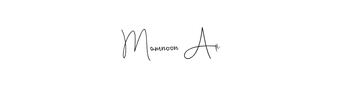 if you are searching for the best signature style for your name Mamnoon Ali. so please give up your signature search. here we have designed multiple signature styles  using Andilay-7BmLP. Mamnoon Ali signature style 4 images and pictures png