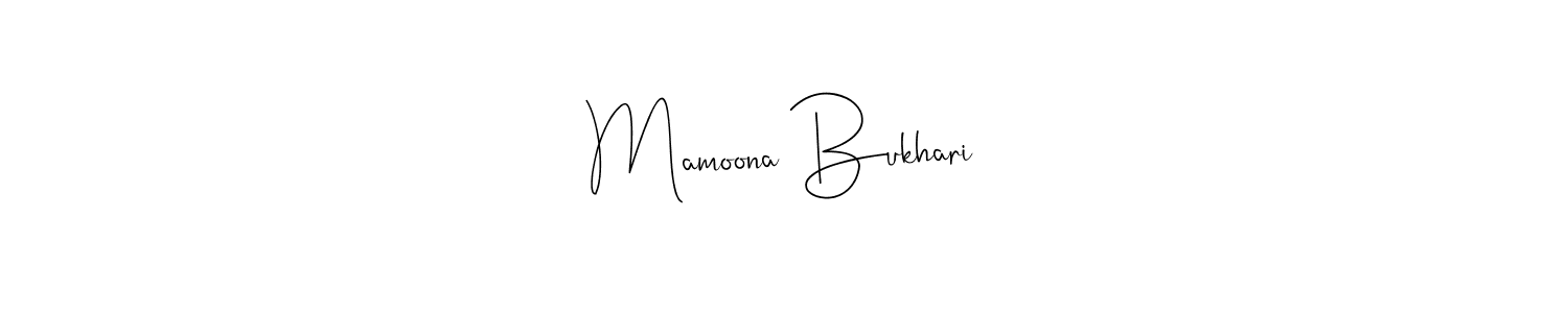 if you are searching for the best signature style for your name Mamoona Bukhari. so please give up your signature search. here we have designed multiple signature styles  using Andilay-7BmLP. Mamoona Bukhari signature style 4 images and pictures png