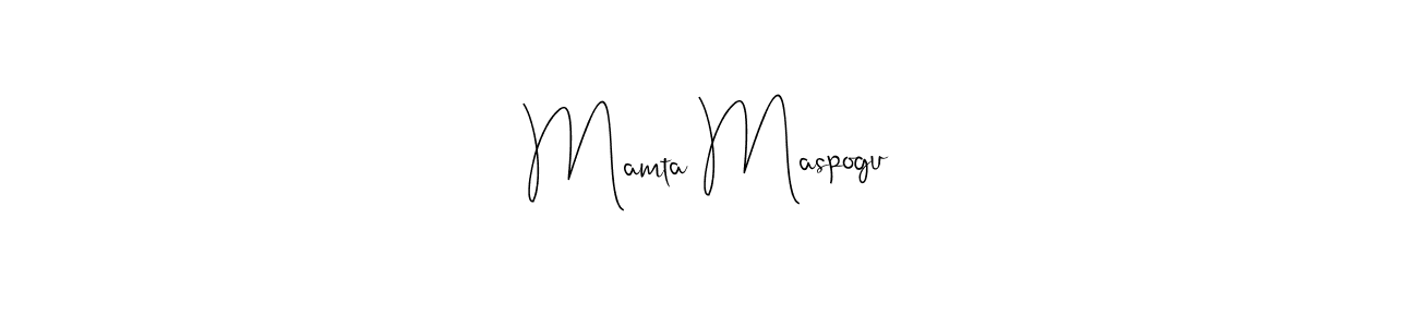 if you are searching for the best signature style for your name Mamta Maspogu. so please give up your signature search. here we have designed multiple signature styles  using Andilay-7BmLP. Mamta Maspogu signature style 4 images and pictures png