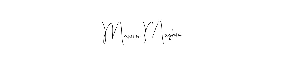 Make a beautiful signature design for name Mamun Maghia. With this signature (Andilay-7BmLP) style, you can create a handwritten signature for free. Mamun Maghia signature style 4 images and pictures png