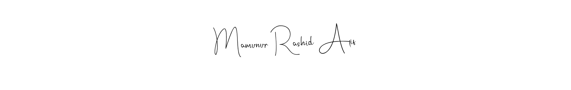 Design your own signature with our free online signature maker. With this signature software, you can create a handwritten (Andilay-7BmLP) signature for name Mamunur Rashid Alif. Mamunur Rashid Alif signature style 4 images and pictures png