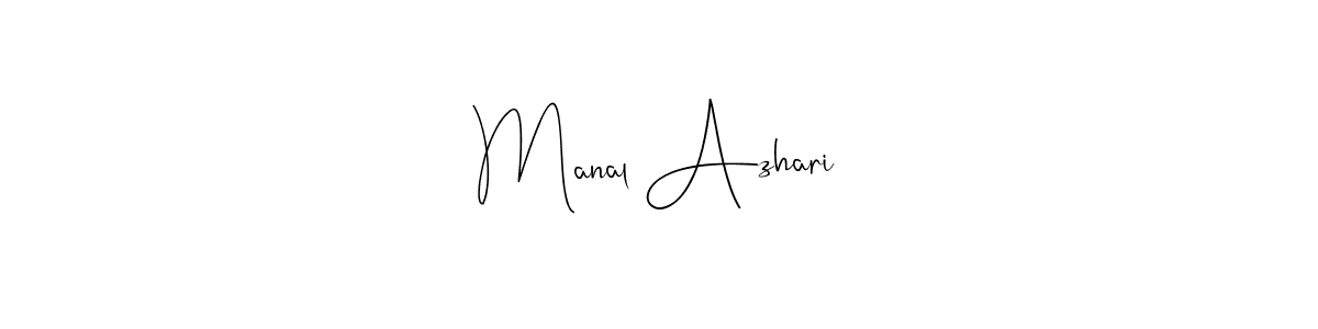 Design your own signature with our free online signature maker. With this signature software, you can create a handwritten (Andilay-7BmLP) signature for name Manal Azhari. Manal Azhari signature style 4 images and pictures png