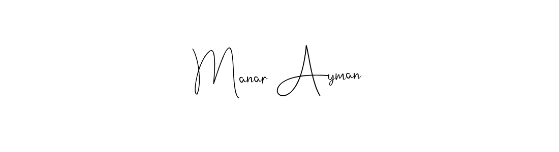 Also You can easily find your signature by using the search form. We will create Manar Ayman name handwritten signature images for you free of cost using Andilay-7BmLP sign style. Manar Ayman signature style 4 images and pictures png