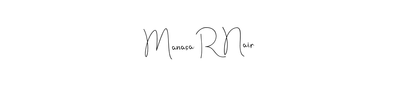 if you are searching for the best signature style for your name Manasa R Nair. so please give up your signature search. here we have designed multiple signature styles  using Andilay-7BmLP. Manasa R Nair signature style 4 images and pictures png