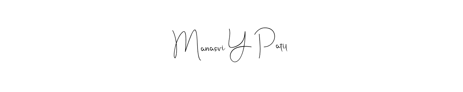 This is the best signature style for the Manasvi Y Patil name. Also you like these signature font (Andilay-7BmLP). Mix name signature. Manasvi Y Patil signature style 4 images and pictures png