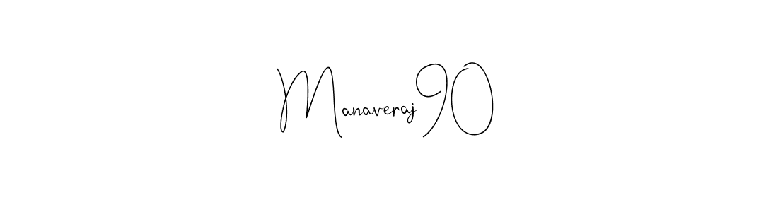 How to make Manaveraj90 name signature. Use Andilay-7BmLP style for creating short signs online. This is the latest handwritten sign. Manaveraj90 signature style 4 images and pictures png