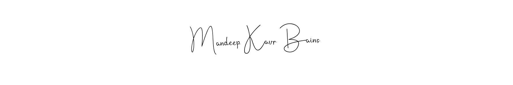 Use a signature maker to create a handwritten signature online. With this signature software, you can design (Andilay-7BmLP) your own signature for name Mandeep Kaur Bains. Mandeep Kaur Bains signature style 4 images and pictures png