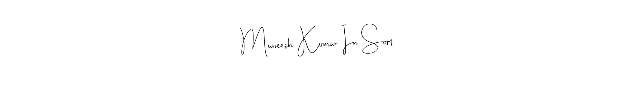 How to make Maneesh Kumar In Sort name signature. Use Andilay-7BmLP style for creating short signs online. This is the latest handwritten sign. Maneesh Kumar In Sort signature style 4 images and pictures png