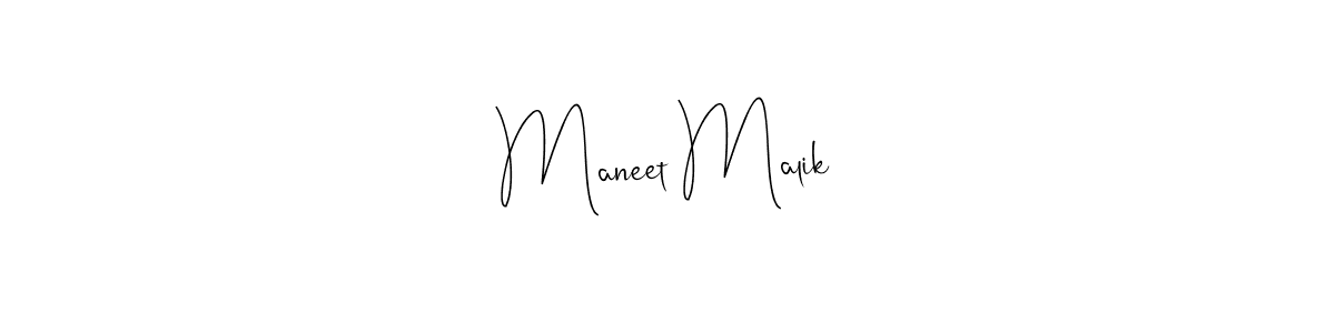 How to make Maneet Malik name signature. Use Andilay-7BmLP style for creating short signs online. This is the latest handwritten sign. Maneet Malik signature style 4 images and pictures png
