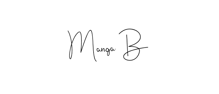 Make a beautiful signature design for name Manga B. With this signature (Andilay-7BmLP) style, you can create a handwritten signature for free. Manga B signature style 4 images and pictures png