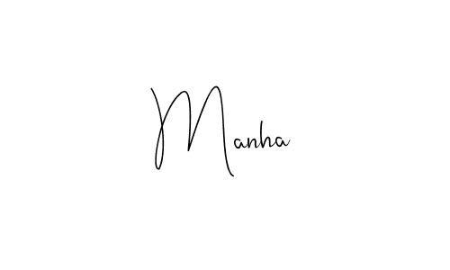 Design your own signature with our free online signature maker. With this signature software, you can create a handwritten (Andilay-7BmLP) signature for name Manha. Manha signature style 4 images and pictures png