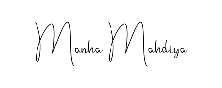 Achieve flawless digital penmanship with Manha Mahdiya name in Andilay-7BmLP font. The perfect tool for creating online signatures. Manha Mahdiya signature style 4 images and pictures png