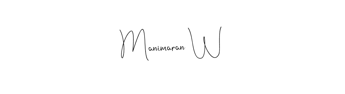 Use a signature maker to create a handwritten signature online. With this signature software, you can design (Andilay-7BmLP) your own signature for name Manimaran W. Manimaran W signature style 4 images and pictures png
