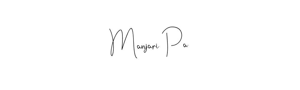 The best way (Andilay-7BmLP) to make a short signature is to pick only two or three words in your name. The name Manjari Pa include a total of six letters. For converting this name. Manjari Pa signature style 4 images and pictures png