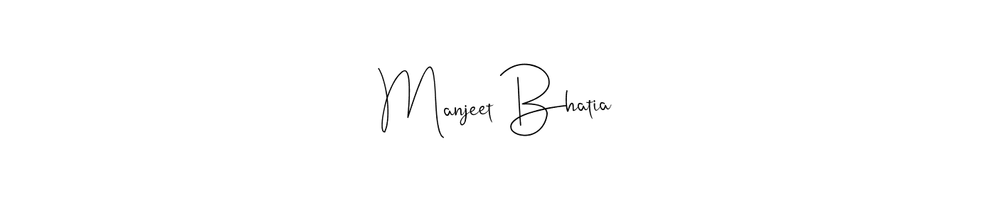 Also we have Manjeet Bhatia name is the best signature style. Create professional handwritten signature collection using Andilay-7BmLP autograph style. Manjeet Bhatia signature style 4 images and pictures png