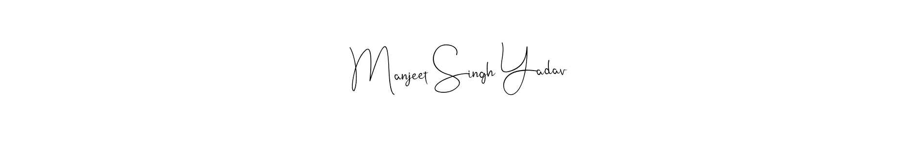 Andilay-7BmLP is a professional signature style that is perfect for those who want to add a touch of class to their signature. It is also a great choice for those who want to make their signature more unique. Get Manjeet Singh Yadav name to fancy signature for free. Manjeet Singh Yadav signature style 4 images and pictures png