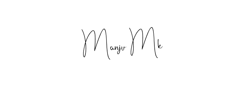 Make a beautiful signature design for name Manju Mk. With this signature (Andilay-7BmLP) style, you can create a handwritten signature for free. Manju Mk signature style 4 images and pictures png