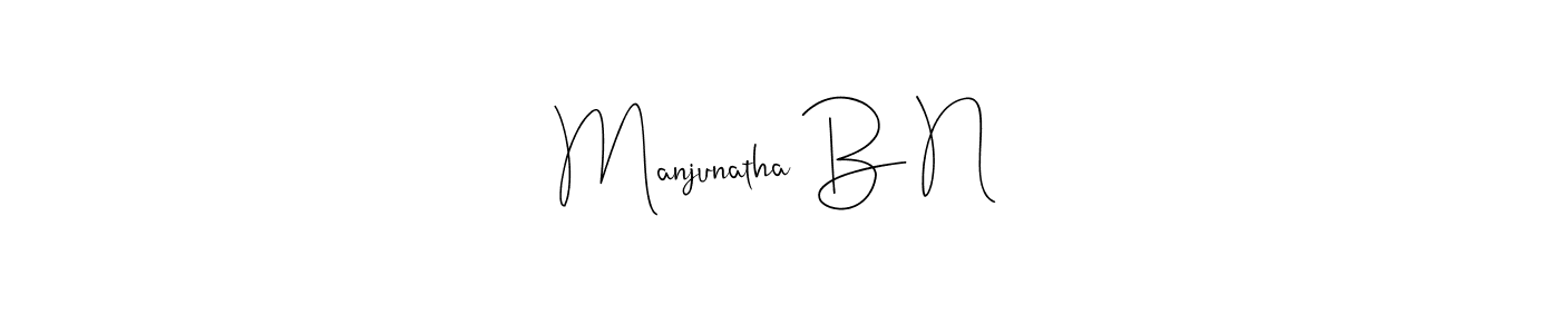 You should practise on your own different ways (Andilay-7BmLP) to write your name (Manjunatha B N) in signature. don't let someone else do it for you. Manjunatha B N signature style 4 images and pictures png