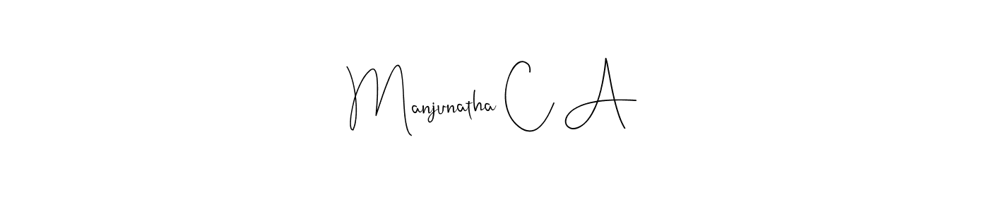if you are searching for the best signature style for your name Manjunatha C A. so please give up your signature search. here we have designed multiple signature styles  using Andilay-7BmLP. Manjunatha C A signature style 4 images and pictures png