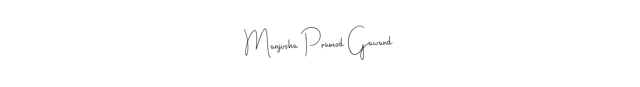 You can use this online signature creator to create a handwritten signature for the name Manjusha Pramod Gawand. This is the best online autograph maker. Manjusha Pramod Gawand signature style 4 images and pictures png