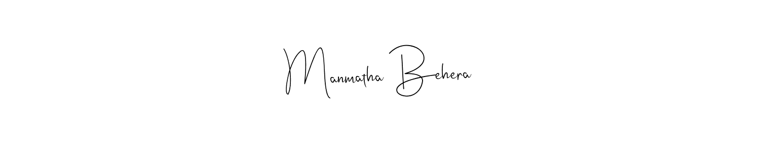 Create a beautiful signature design for name Manmatha Behera. With this signature (Andilay-7BmLP) fonts, you can make a handwritten signature for free. Manmatha Behera signature style 4 images and pictures png